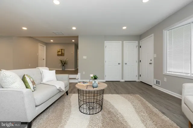 a living room with furniture