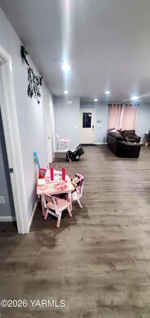 a room with a large window