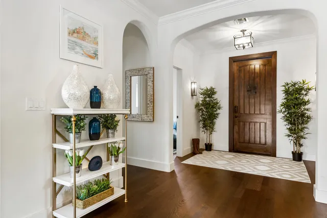 a front view of a house with entryway