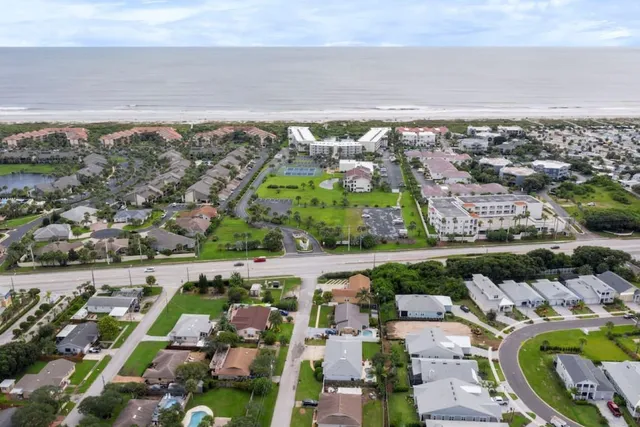 an aerial view of a city