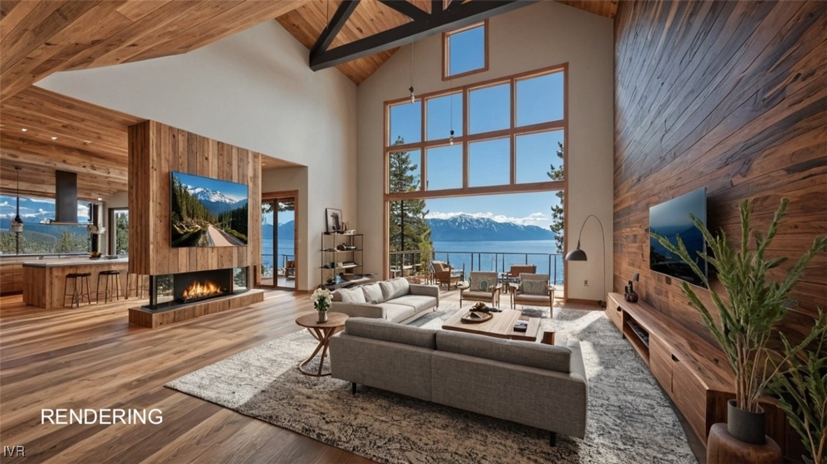 447 Lakeshore Boulevard Incline Village, NV 89451 - Photo 8 of 9 a balcony with furniture and a fireplace