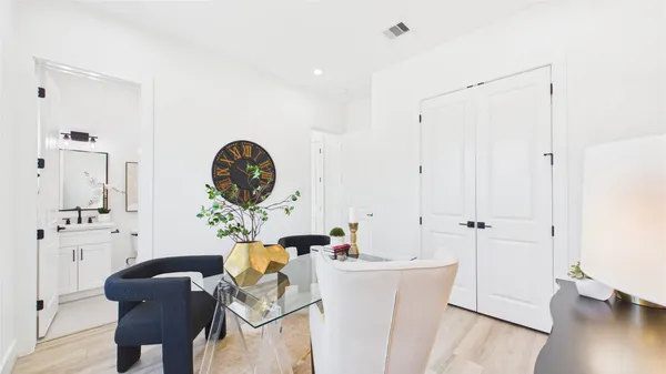 a living room with furniture