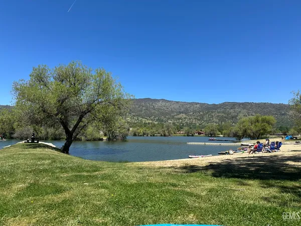 a view of lake with mountain