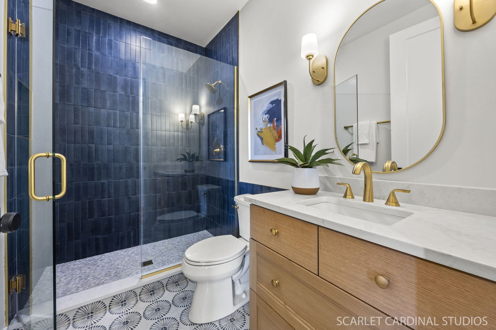 717 North Brainard Street Naperville, IL 60563 - Photo 15 of 49 a bathroom with a granite countertop sink a toilet and shower