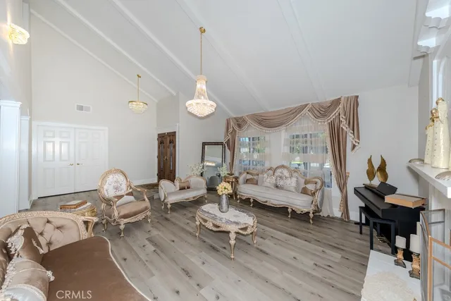 a living room with furniture