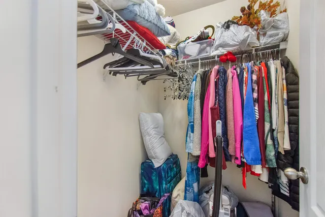 a view of a walk in closet
