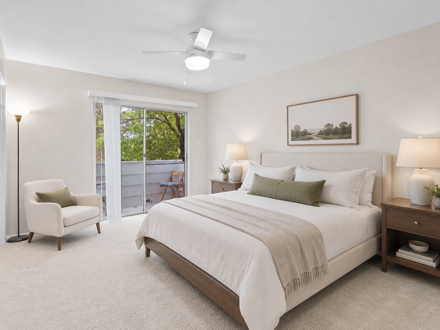 1707 Waterloo Trail, Unit A Austin, TX 78704 - Photo 4 of 4 Comfortable bedroom with a private balcony, offering serene outdoor views.