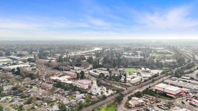 an aerial view of a city