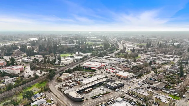 an aerial view of multiple house