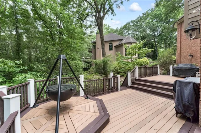 a view of outdoor space with lots of trees