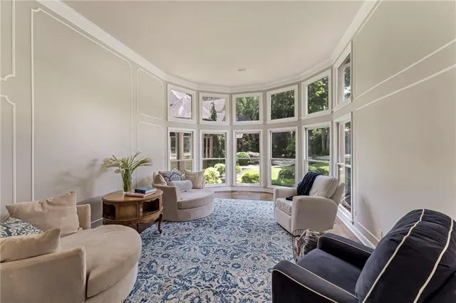 a living room with furniture