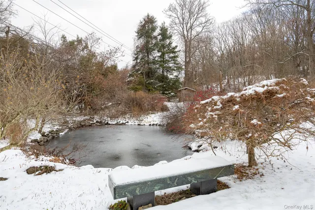 a view of a road with a snow on the road