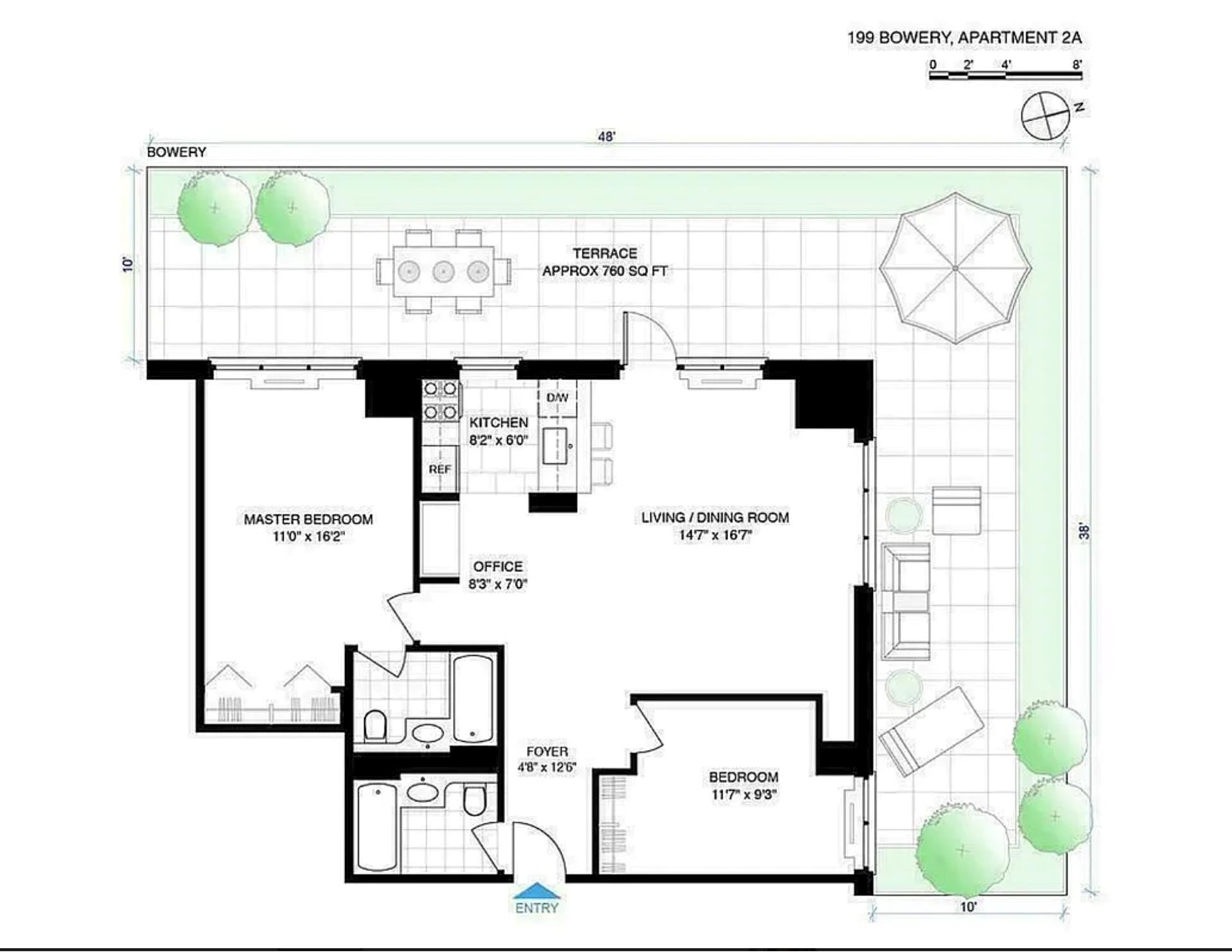 199 Bowery, Unit 2A Manhattan, NY 10002 - Photo 10 of 10 a picture of a counter top space with stainless steel appliances