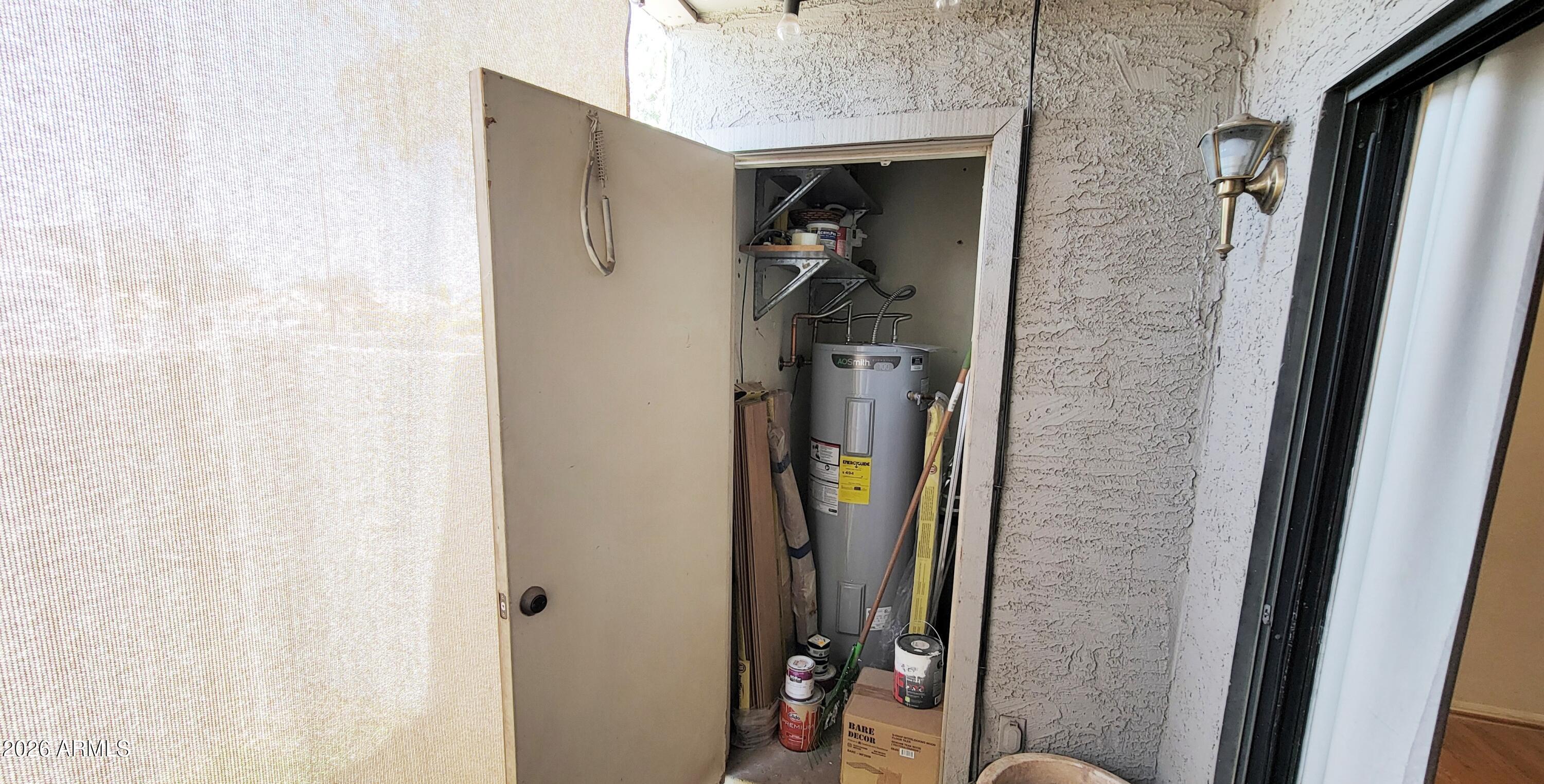 533 West Guadalupe Road, Unit 1132 Mesa, AZ 85210 - Photo 28 of 36 Outdoor Stoarage and Water Heater