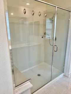 a bathroom with a shower
