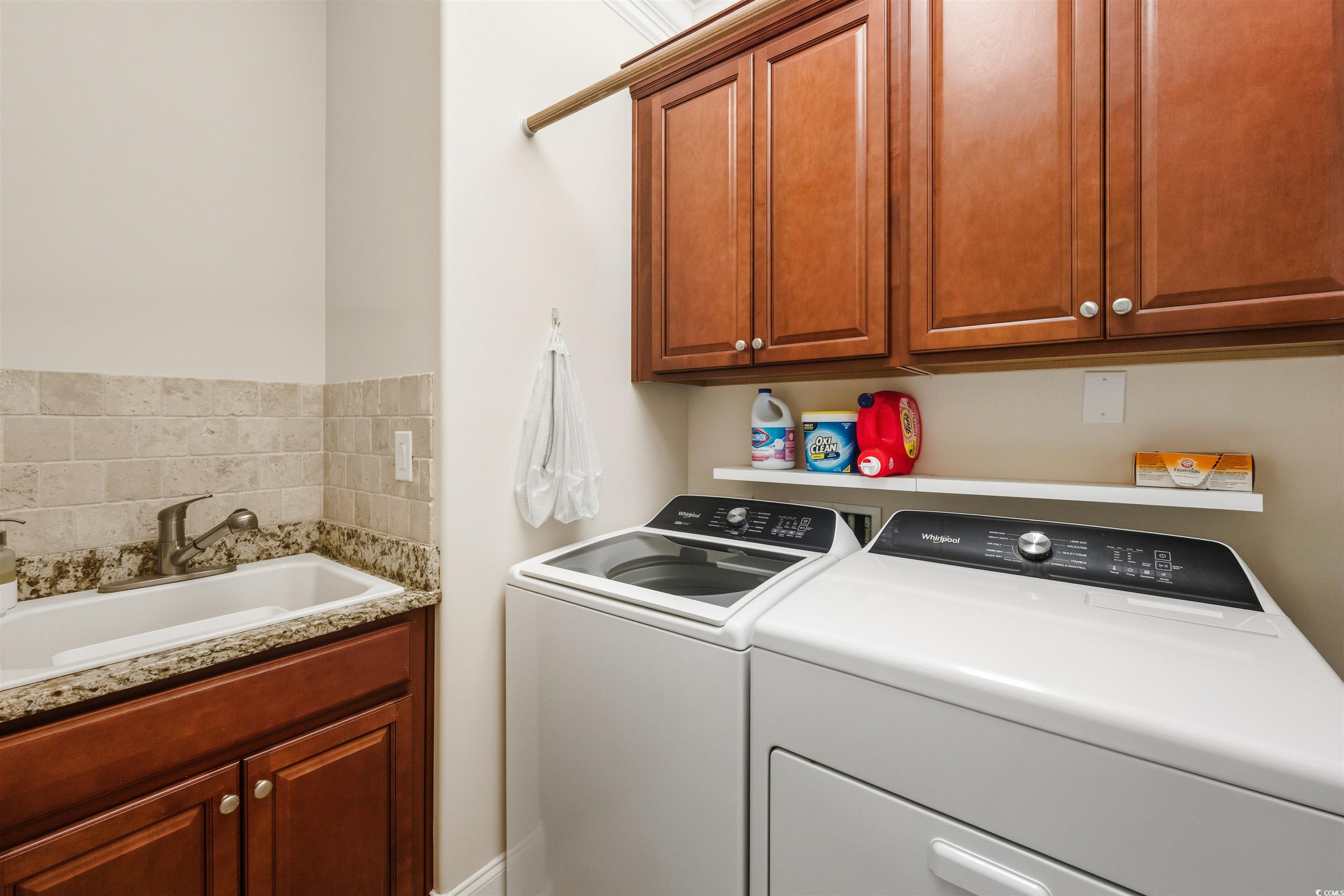 2073 Timmerman Road Myrtle Beach, SC 29588 - Photo 25 of 34 Washroom with cabinet space and washing machine and dryer