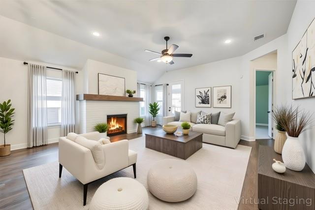 14304 Spitfire Trail Fort Worth, TX 76262 - Photo 13 of 31 a living room with furniture fireplace and a potted plant