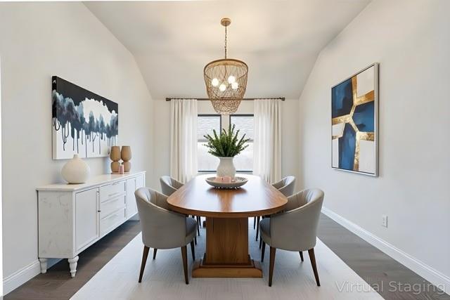 14304 Spitfire Trail Fort Worth, TX 76262 - Photo 7 of 31 a dining room with furniture a chandelier and wooden floor
