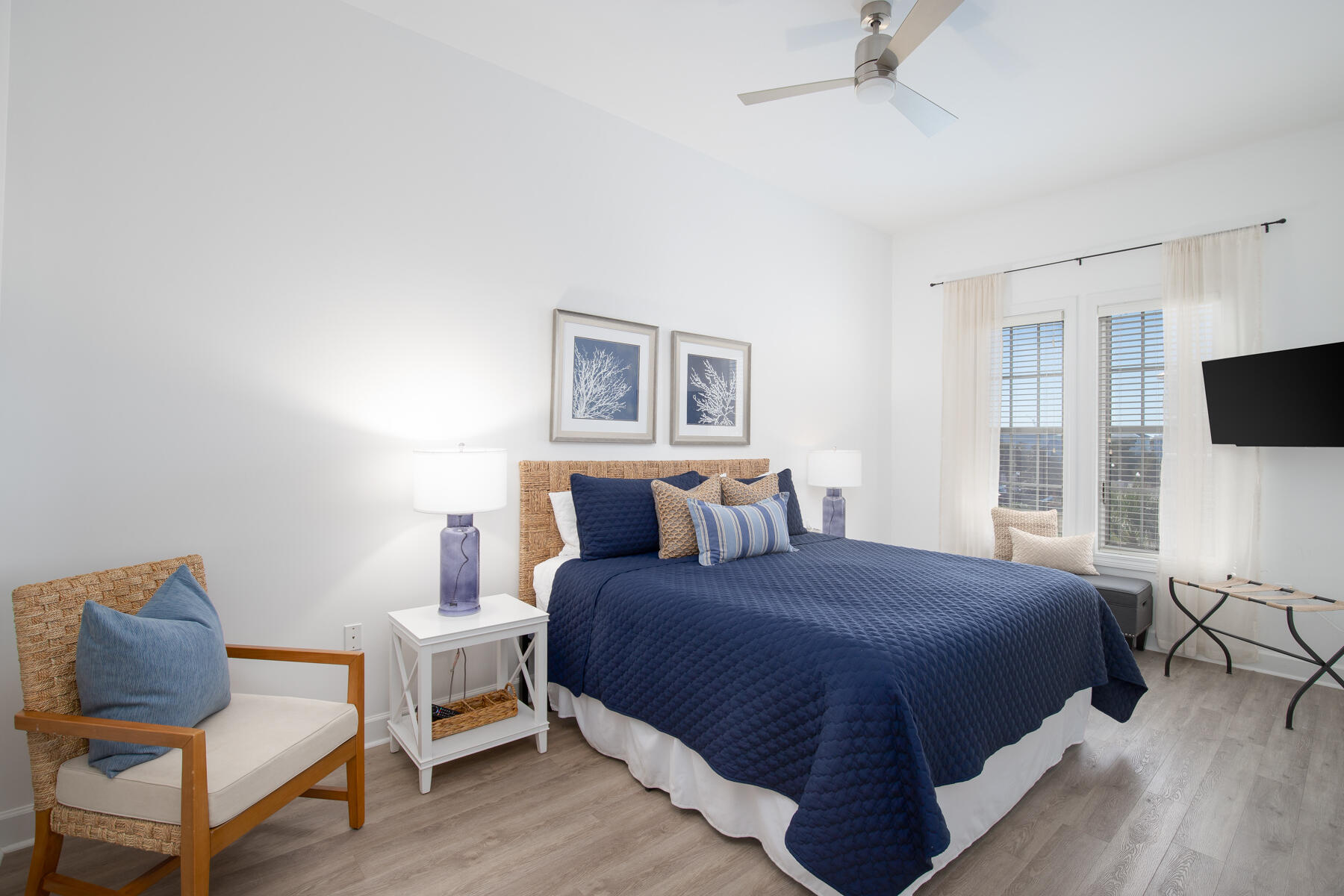 10343 East County Highway 30A, Unit 330 Inlet Beach, FL 32413 - Photo 6 of 30 a bedroom with a bed and chair