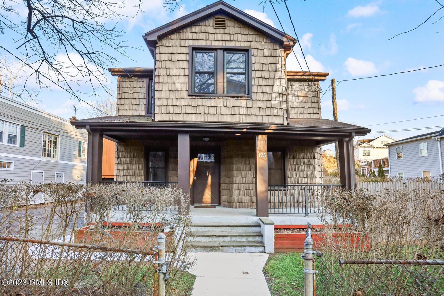 a front view of a house