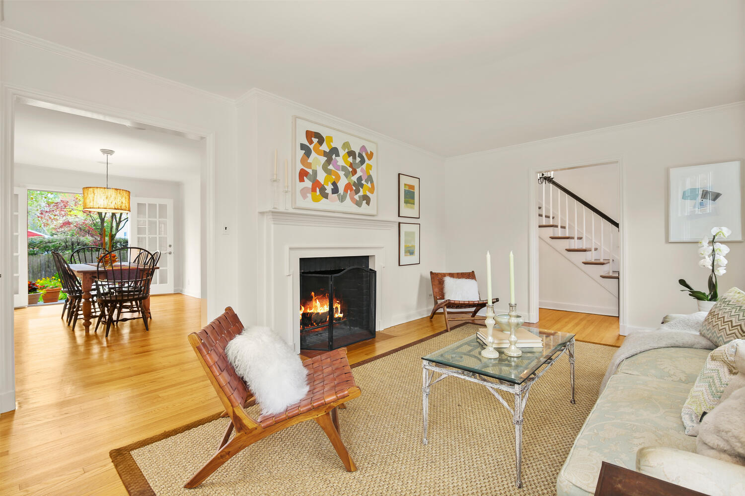 3 Dickinson Road Darien, CT 06820 - Photo 3 of 30 a living room with furniture and a fireplace