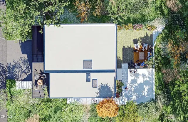 a view of a living room and dining room