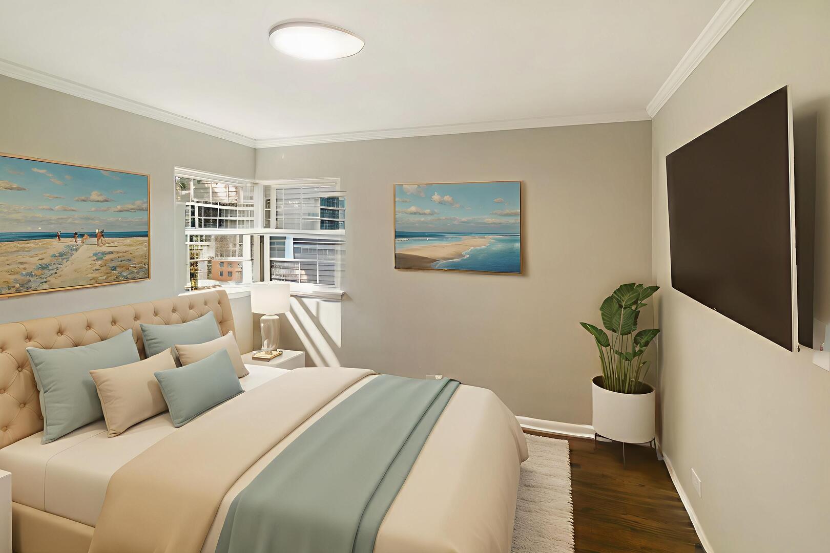 531 Winchester Road Chicago Heights, IL 60411 - Photo 13 of 28 a bedroom with a bed and wooden floor