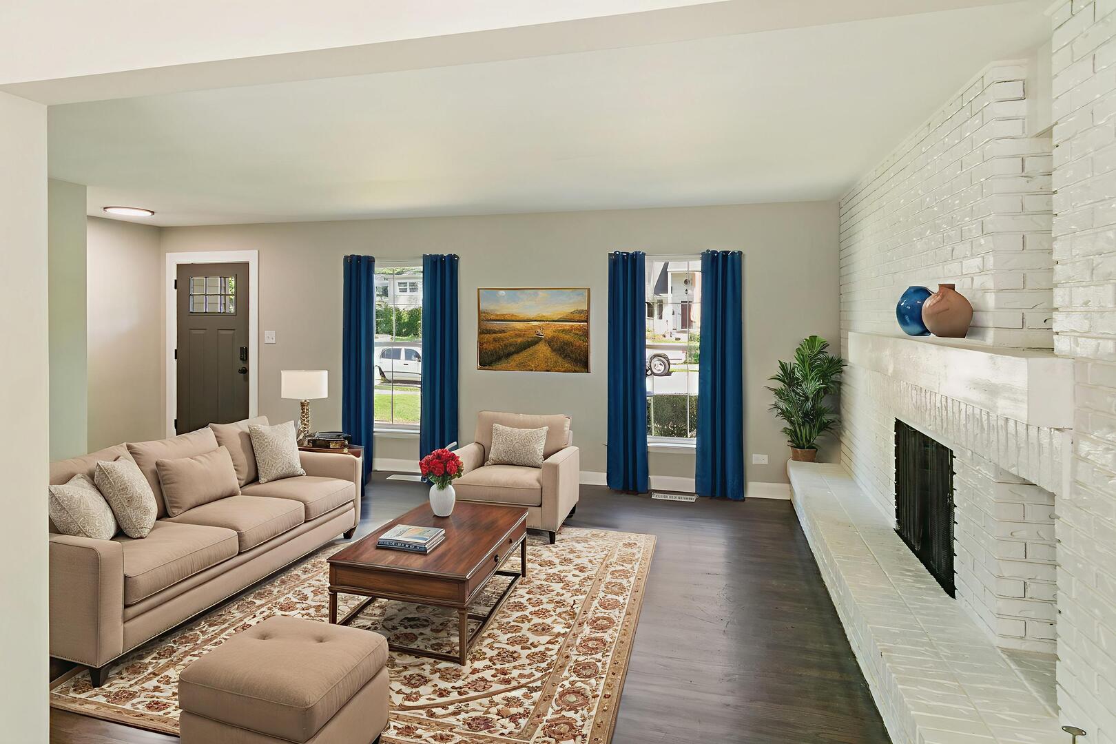 531 Winchester Road Chicago Heights, IL 60411 - Photo 2 of 28 a living room with furniture and a fireplace