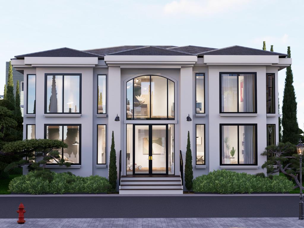 a front view of a house