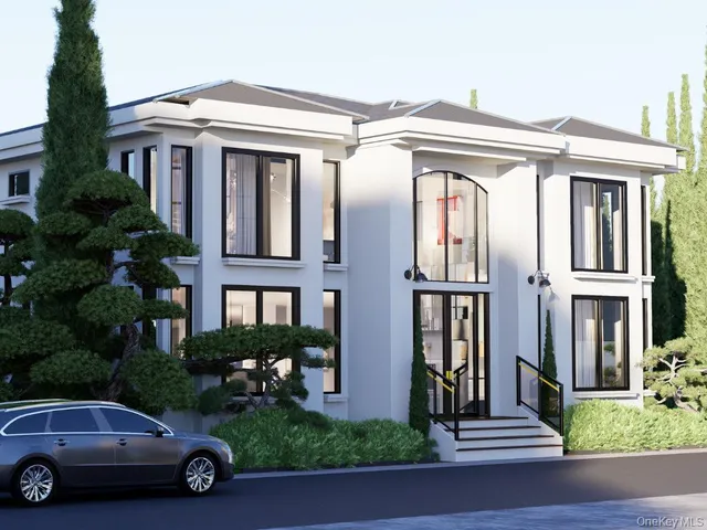 a car parked in front of a house