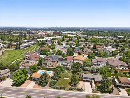 an aerial view of multiple house