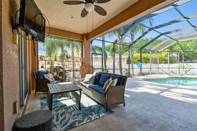 a view of an outdoor sitting area