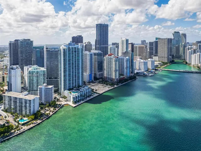 a view of a city with tall buildings