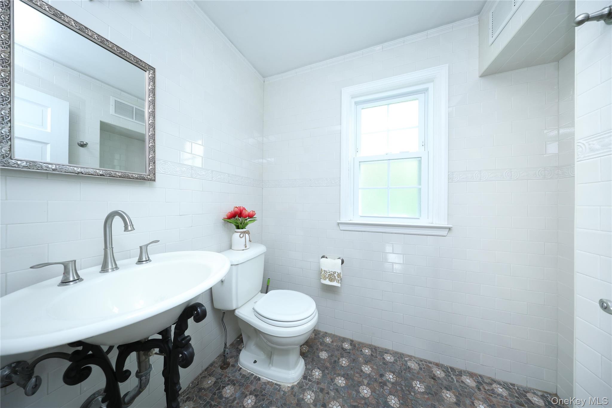 17 Pinewood Road Manhasset, NY 11030 - Photo 20 of 26 a bathroom with a toilet a sink and a mirror