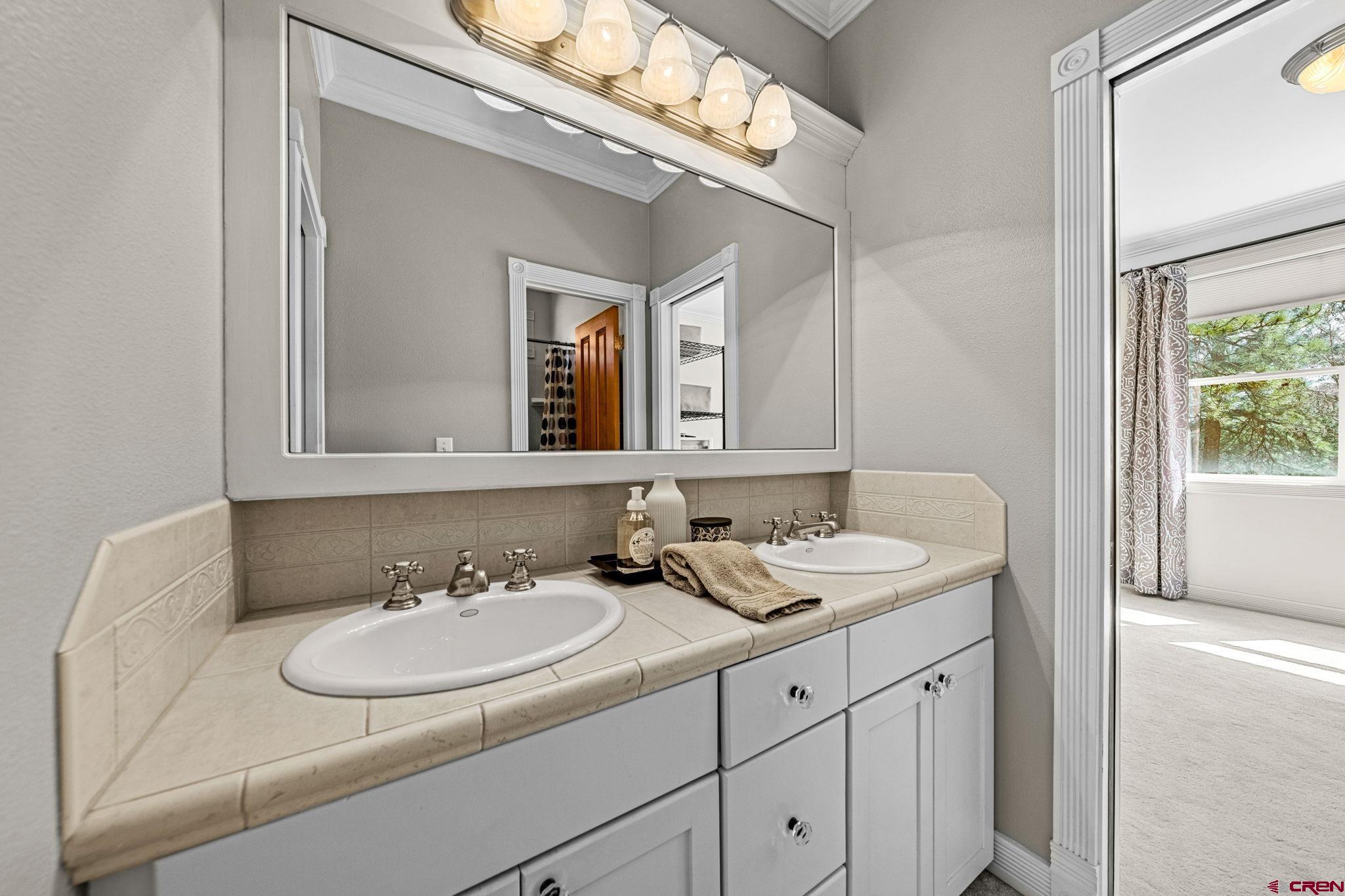 823 The Eagle Pass Durango, CO 81301 - Photo 35 of 42 a bathroom with a sink and a mirror