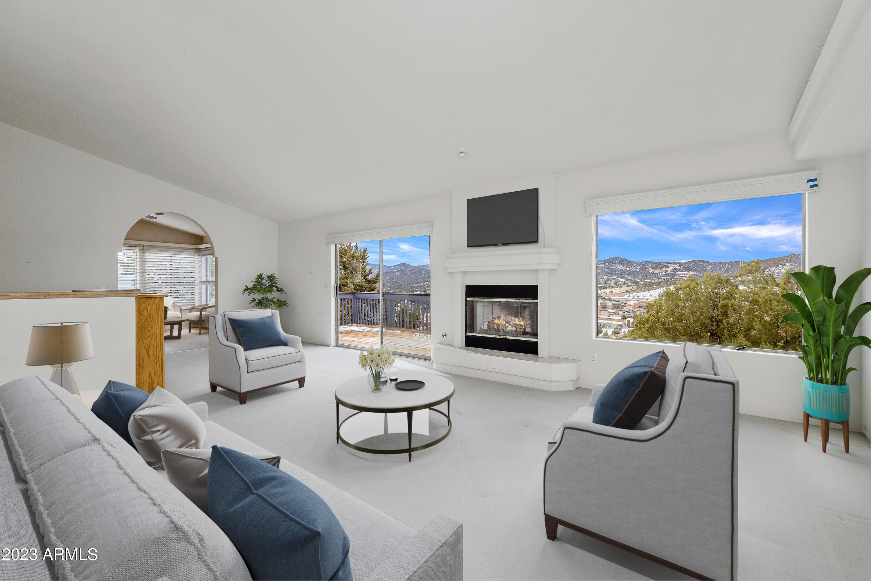 510 Miracle Rider Road Prescott, AZ 86301 - Photo 2 of 43 002_Huge living room with gas FP