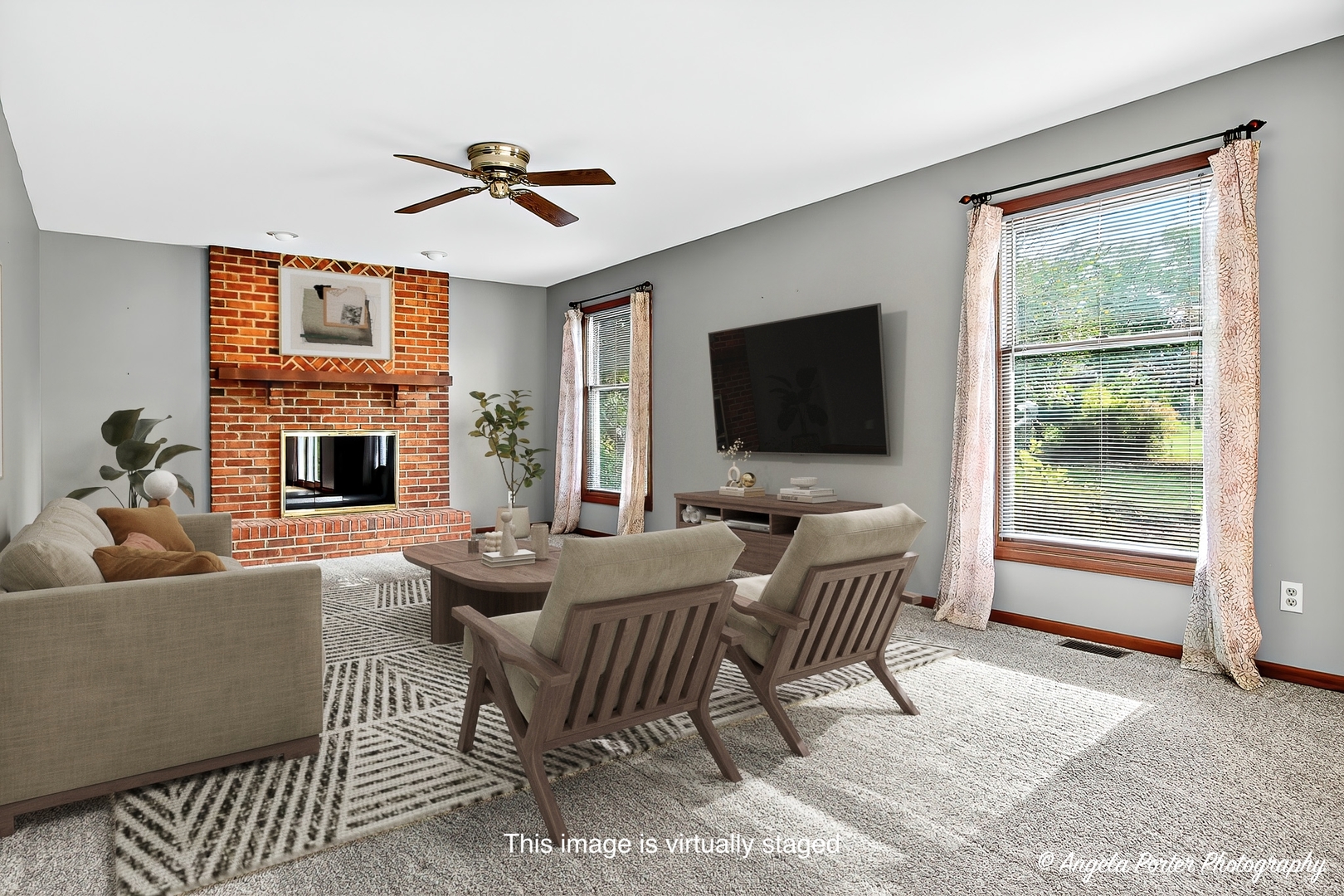 2215 Crystal Circle Crystal Lake, IL 60012 - Photo 11 of 58 a living room with fireplace furniture and a flat screen tv