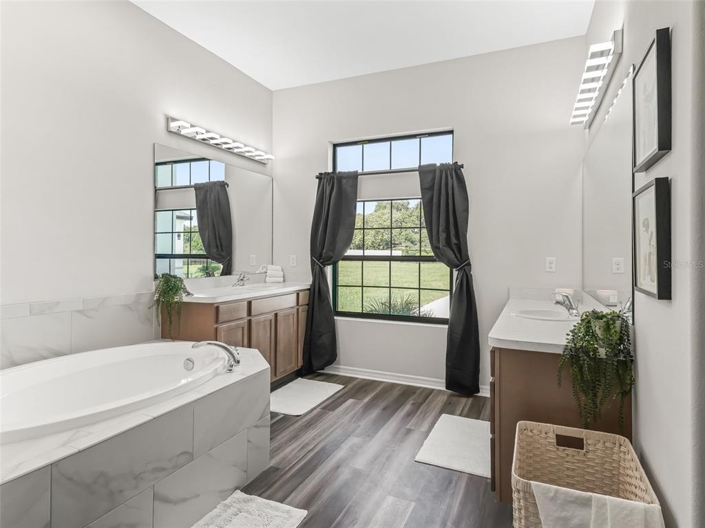 7041 Northeast 22nd Ct Road Ocala, FL 34479 - Photo 45 of 73 a bathroom with a bathtub sink and mirror