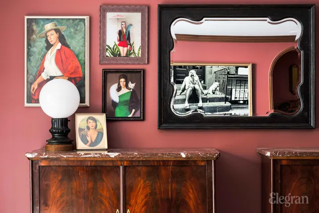 a front view of a fireplace with wooden floor