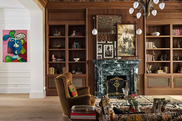 a table and a chair in a room