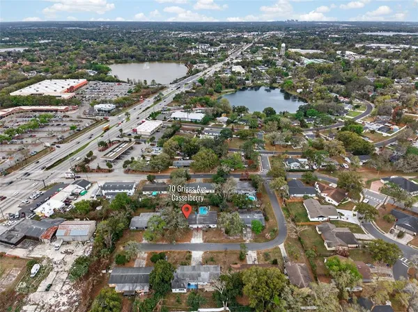 an aerial view of a city