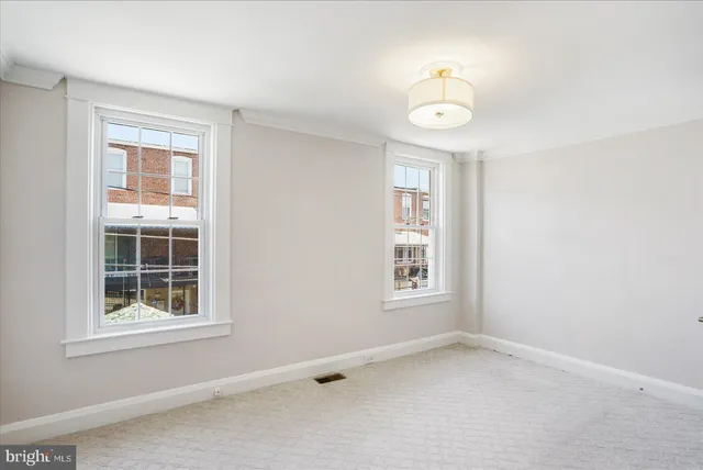 an empty room with a window