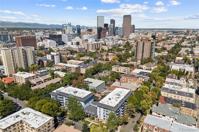 an aerial view of a city