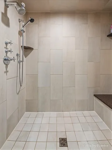 a bedroom with furniture and a bed