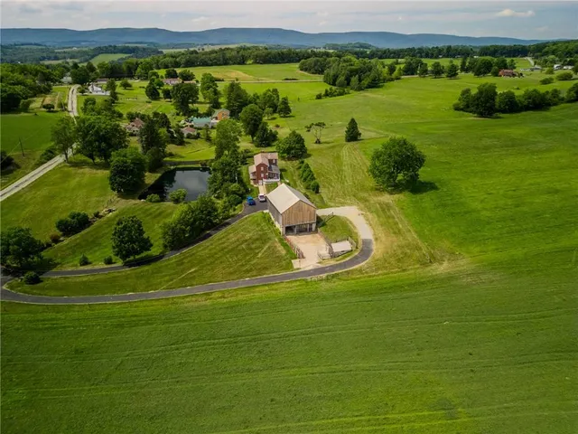 an aerial view of a house