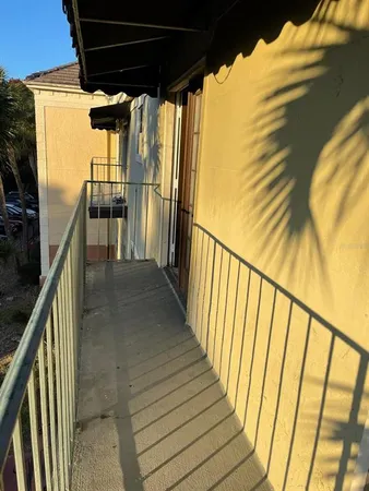 a view of a balcony