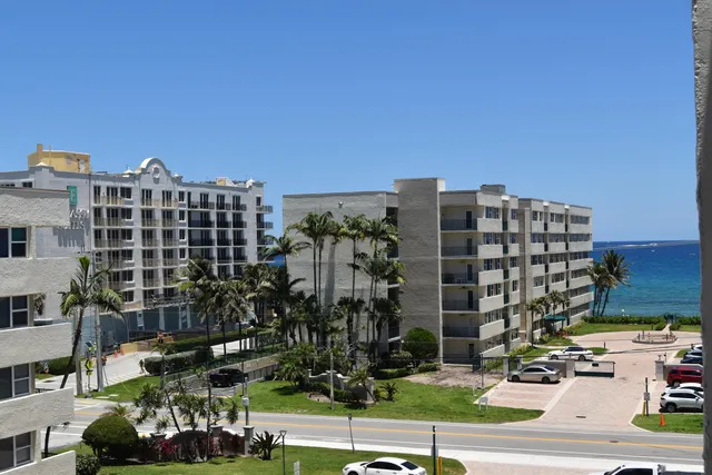 a city view with tall buildings