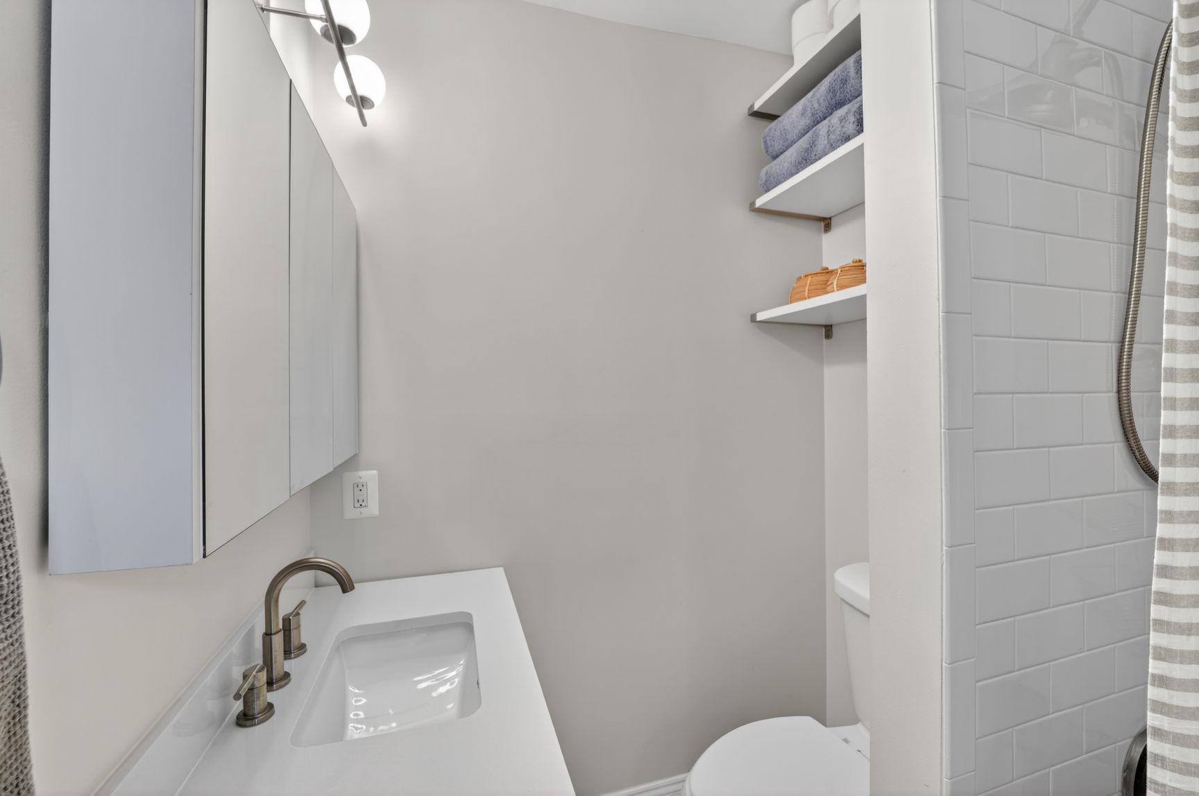 309 Webster Street Northwest Washington, DC 20011 - Photo 32 of 49 Sleek modern hall bathroom with elegant fixtures.