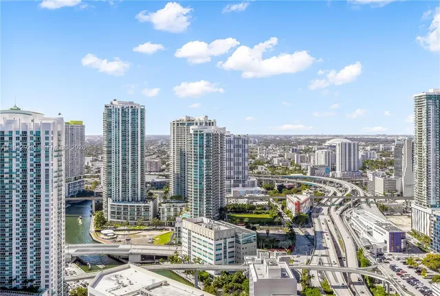 a view of city and patio