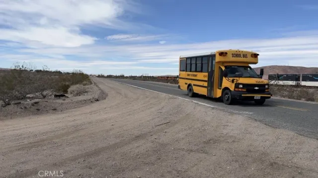 a view of a car in the road